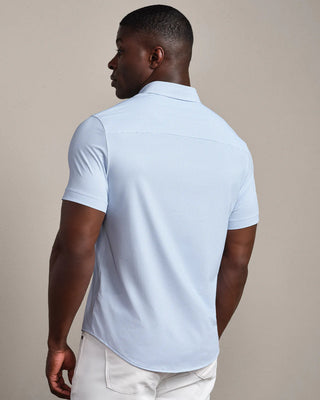 Commuter® Short Sleeve Shirt in Light Blue Wave Geo