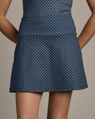 Course to Court 16" Skort in Navy Blue Links