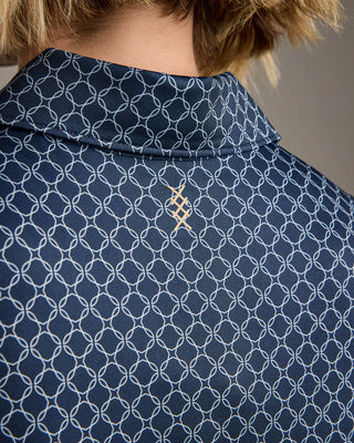 Course to Court Sleeveless Polo in Navy Blue