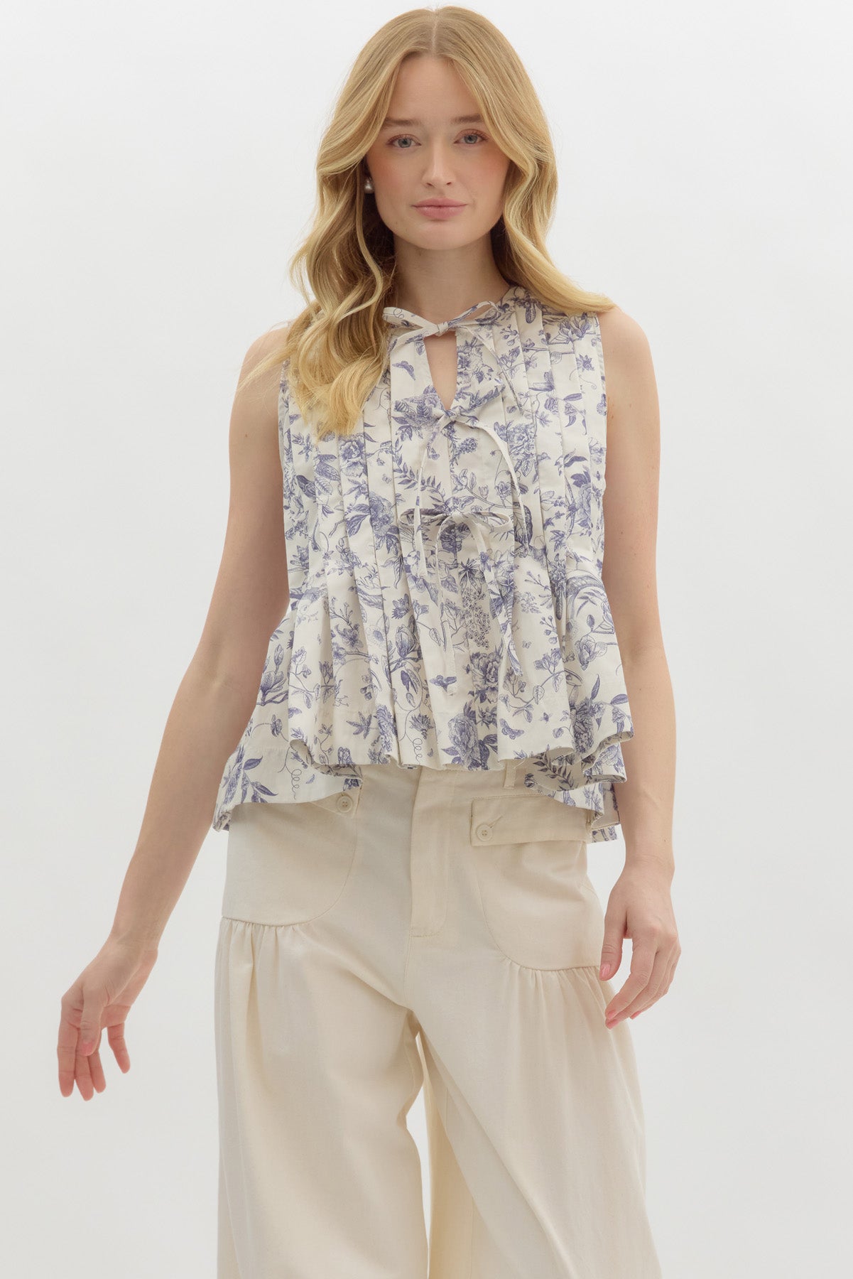 Floral Pleated Top