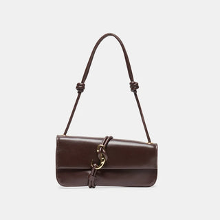 Dolce Vita Alice Leather Slant Baguette Bag in Brown Cherry