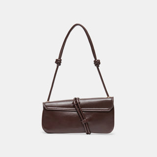Dolce Vita Alice Leather Slant Baguette Bag in Brown Cherry