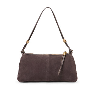 Solara Suede Baguette Shoulder Bag in Chocolate – Women's Leather Bag by Dolce Vita