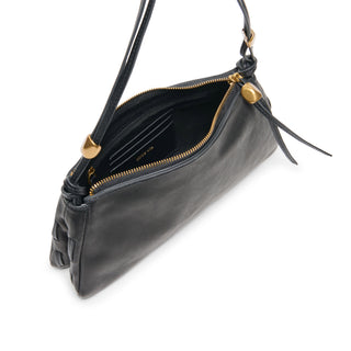 Solara Leather Baguette Shoulder Bag in Black – Women's Leather Bag by Dolce Vita