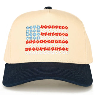 Daisy Usa Flag Trucker Hat in Navy