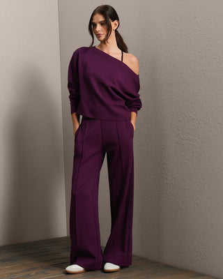 DreamGlow® Trouser in Dark Berry – Women's Wide Leg Trouser by Rhone