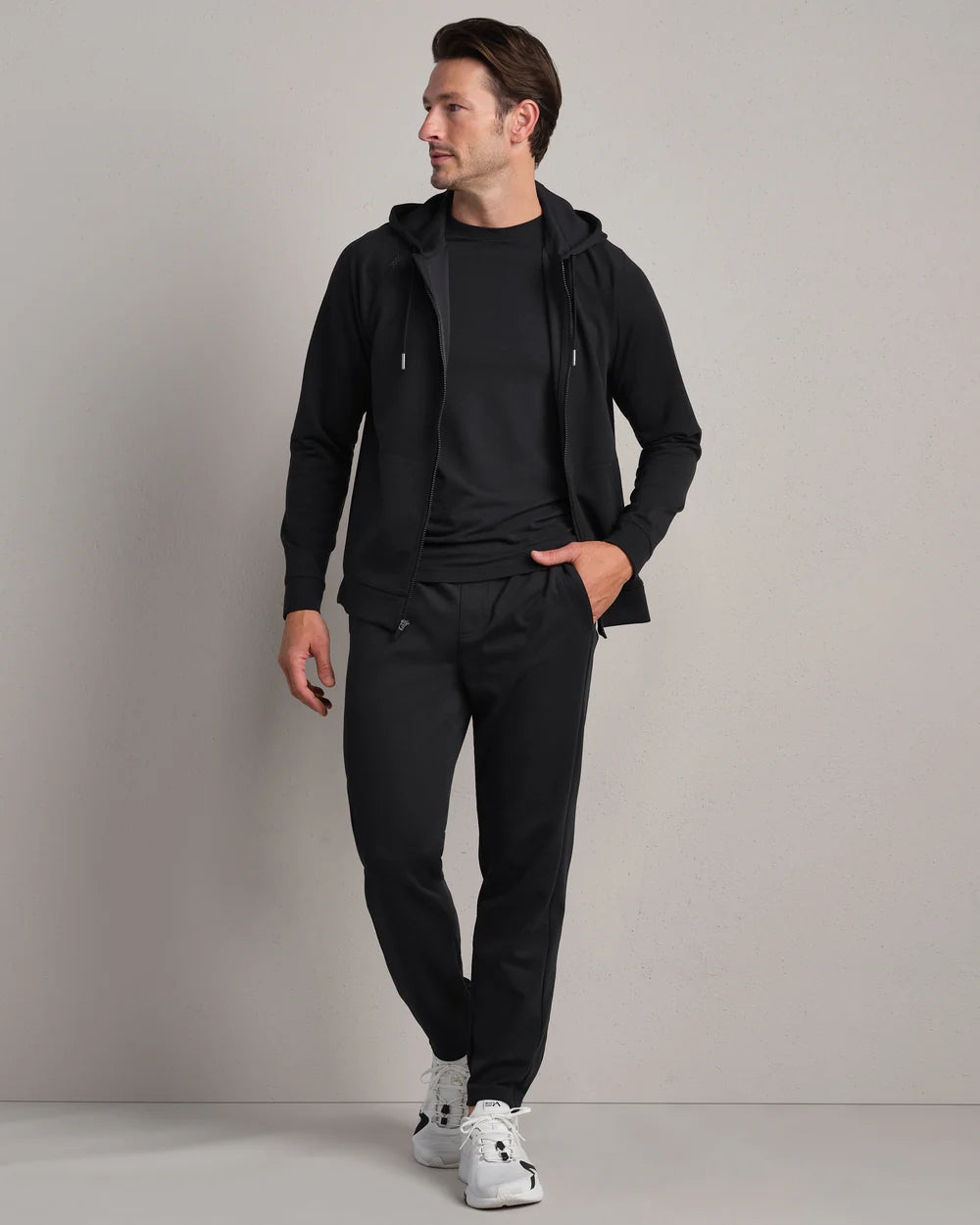 Dreamstate Full Zip Hoodie in Pure Black