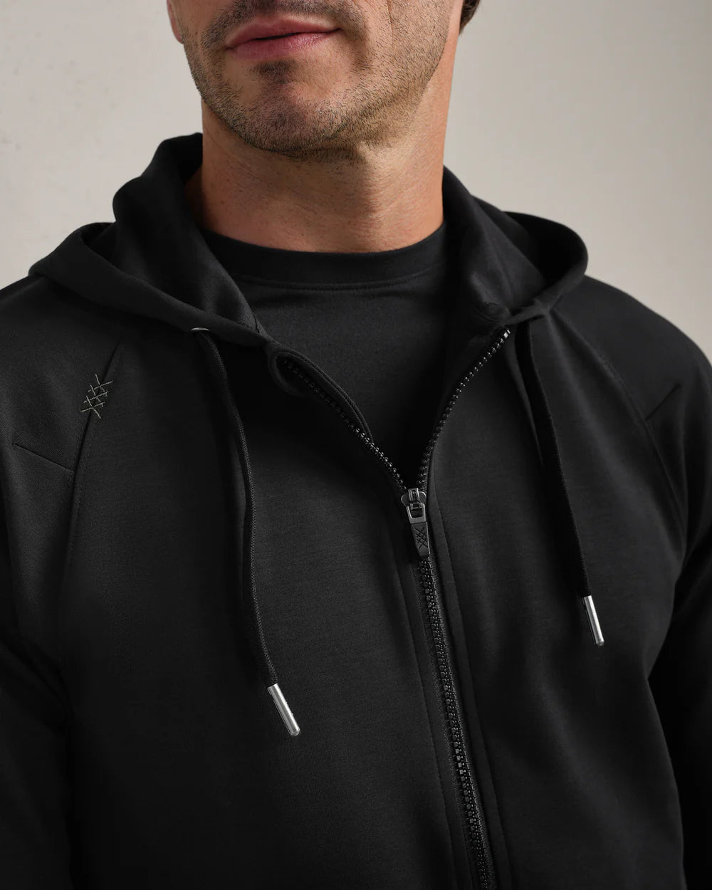 Dreamstate Full Zip Hoodie in Pure Black
