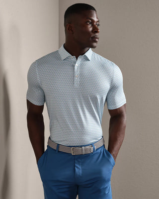 Drive Time Polo in Cool Mint Diamond Geo