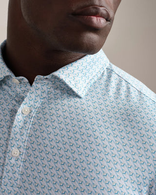 Drive Time Polo in Cool Mint Diamond Geo