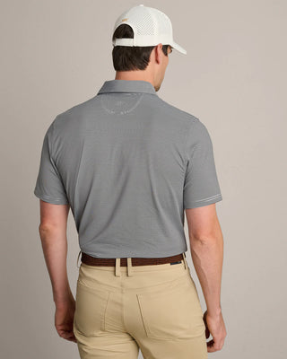 Drive Time Polo in True Navy White Stripe
