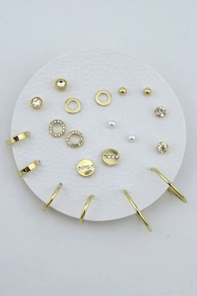 Set of 10 Geometric Stud & Hoops Sets