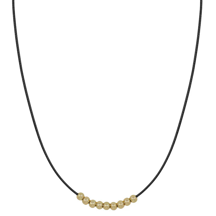 Cord Necklace with Beaded Necklace