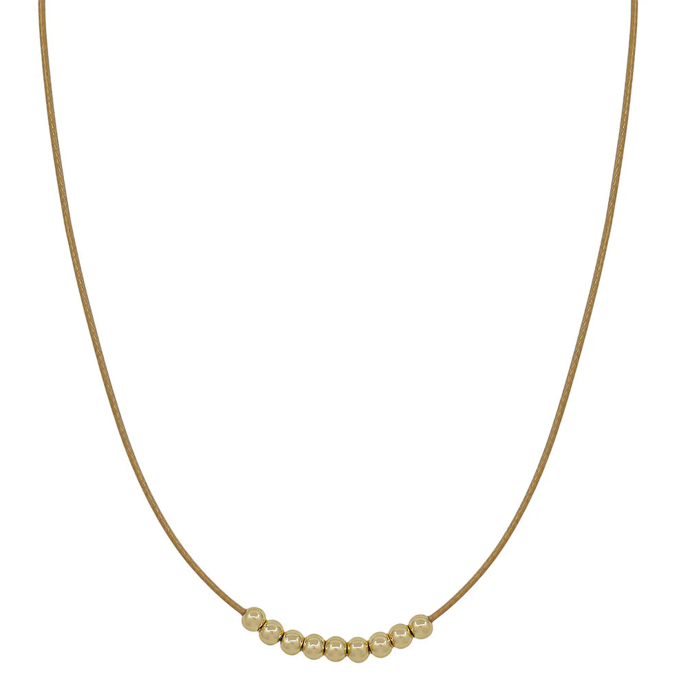 Cord Necklace with Beaded Necklace