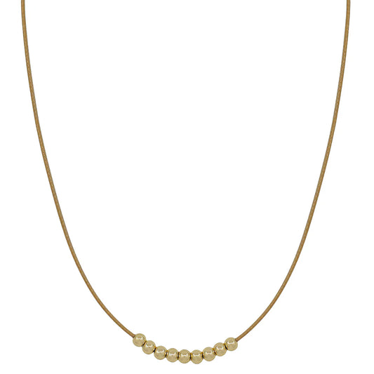 Cord Necklace with Beaded Necklace