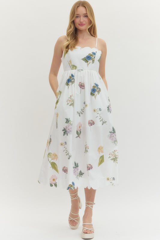 Classy Floral Spaghetti Strap Dress