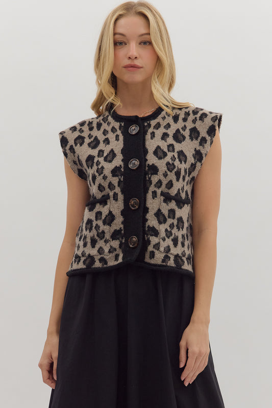 Ultra Soft Leopard Sweater Vest