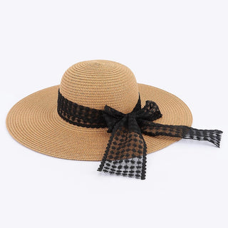 Faux Straw Wide Brim Hat in Khaki