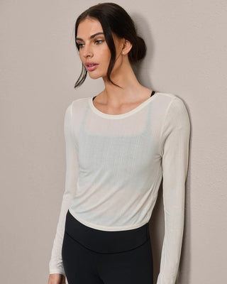 Rhone® Featherweight Rib Twist Top in Off White