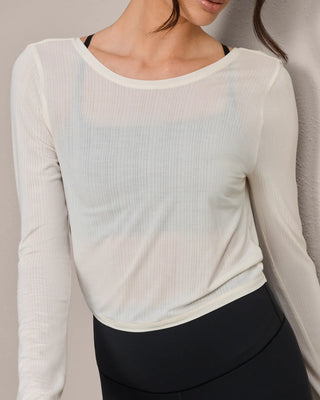 Rhone® Featherweight Rib Twist Top in Off White