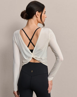 Rhone® Featherweight Rib Twist Top in Off White