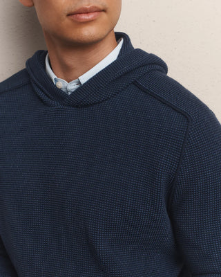 Fine Knit Sweater Hoodie in True Navy Heather – Men's Hoodie by Rhone