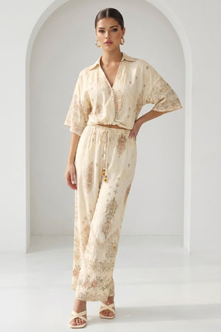 Floral Half Sleeve Top & Pants Set