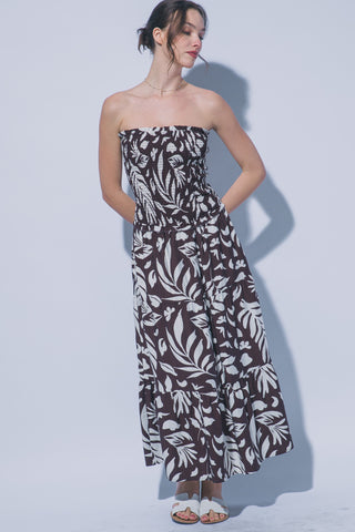 Floral Maxi Dress in Choco