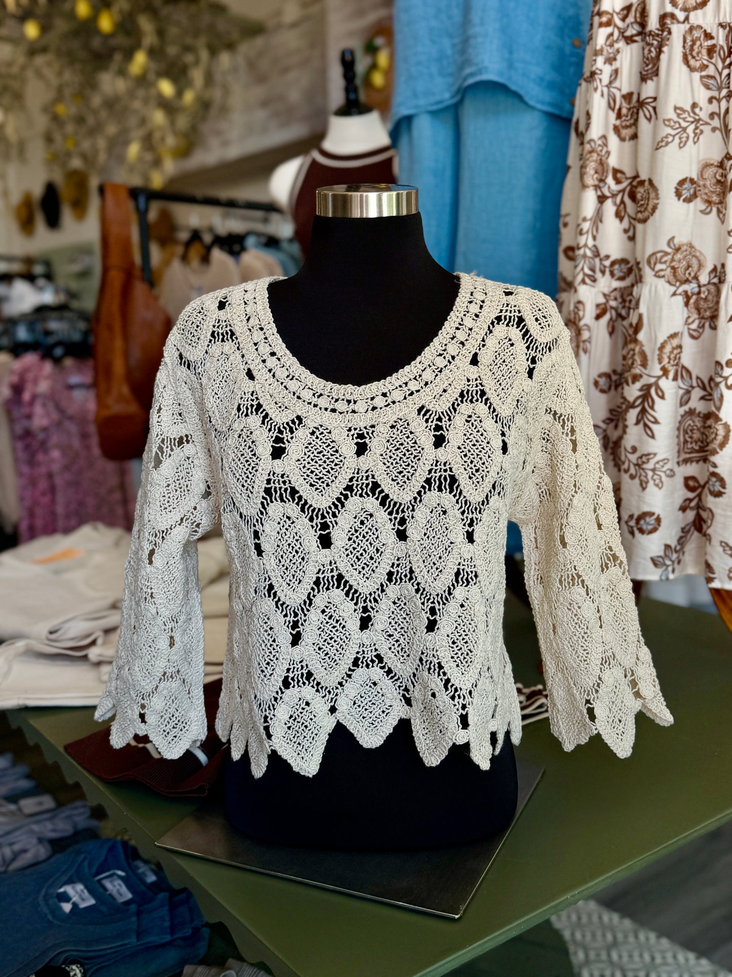 Crochet Scallop Sweater
