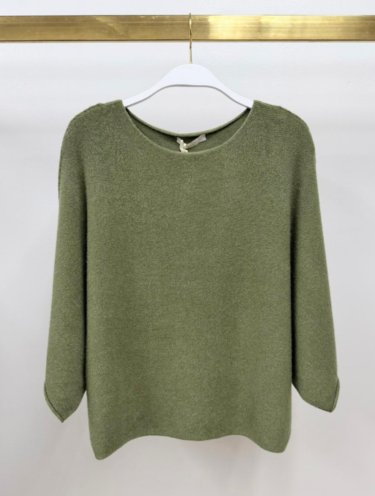 Crew Neck Batwing Sleeve Knit Top