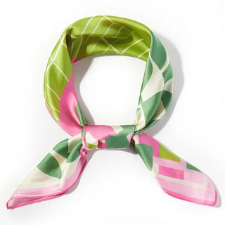 Geometric Pattern Silky Bandana Scarf