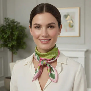 Geometric Pattern Silky Bandana Scarf
