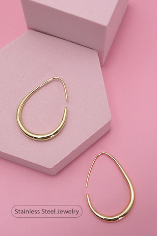 Gold Teardrop Hoop Earrings