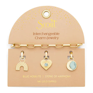 Charm Bracelet - Blue Howlite/Harmony/Gold