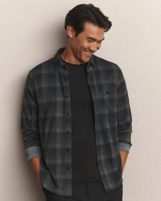 Hardy Flannel Shirt in Pure Black Buffalo Plaid – Men's Flannel Shirt by Rhone