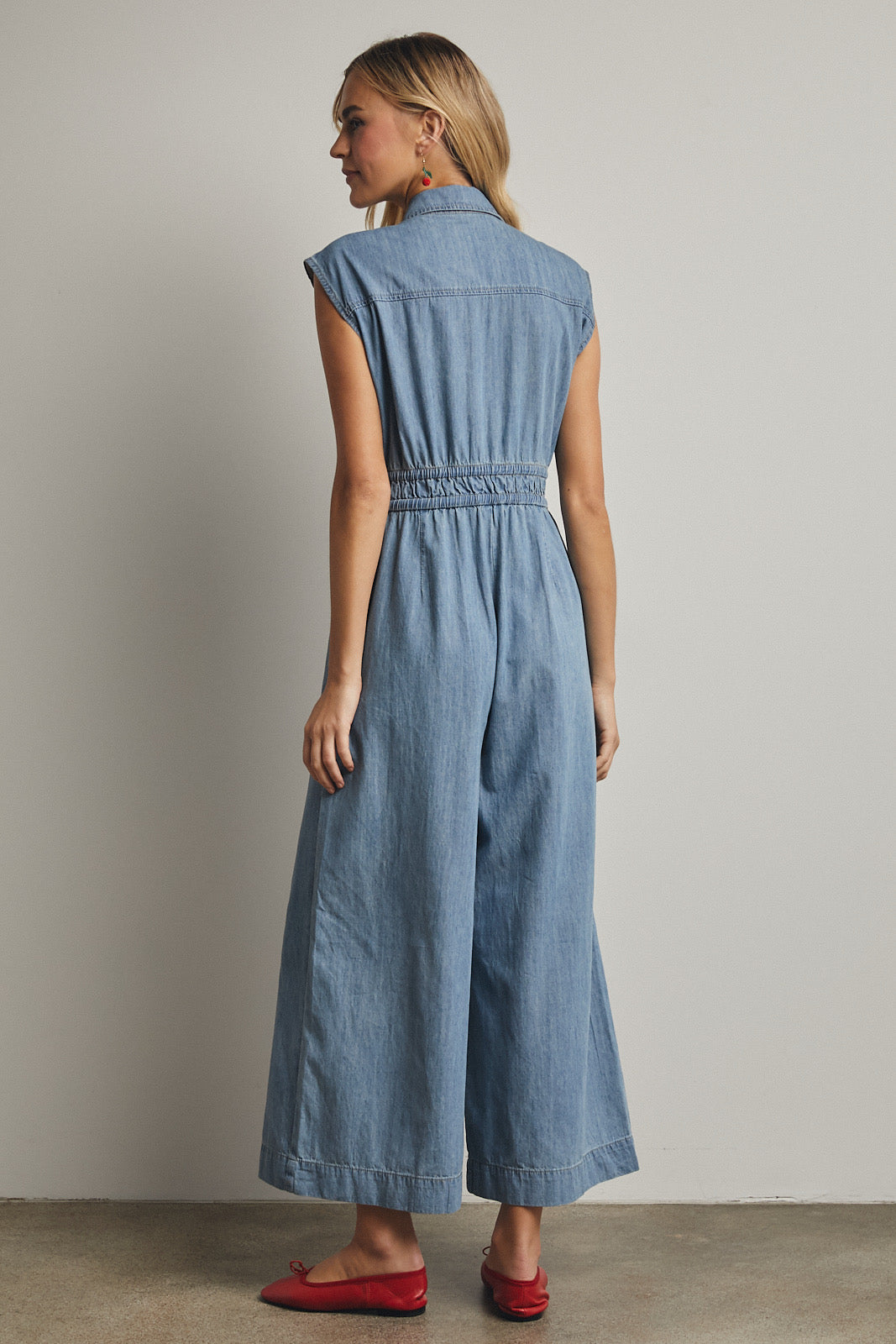 Sleeveless Denim Jumpsuit