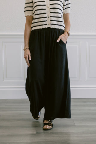 Linen Blend Wide Leg Pants