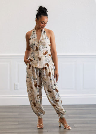 Halter Tie Top & Pants Set