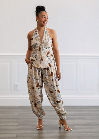 Halter Tie Top & Pants Set
