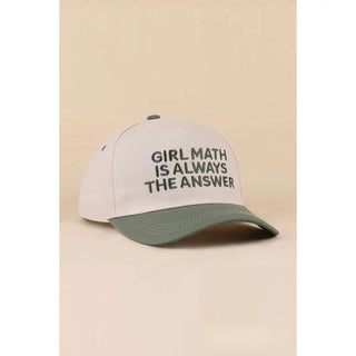 Girl Math Is Always The Answer Hat in Sage
