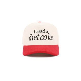 I Need A Diet Coke Two Tone Corduroy Cap