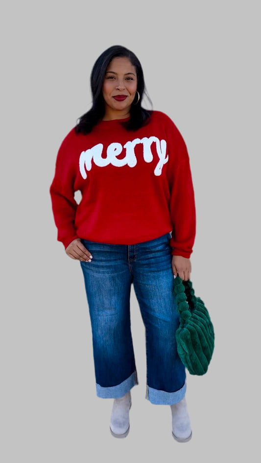 Curvy Merry Red Sweater