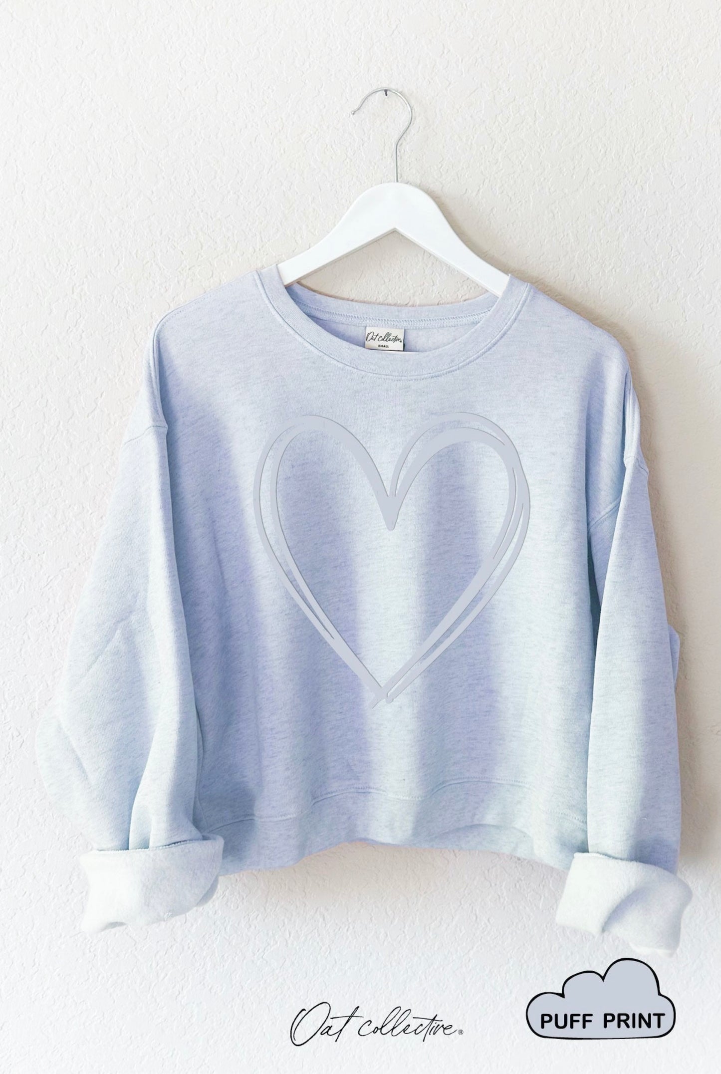 Heart Puff Graphic Sweatshirt