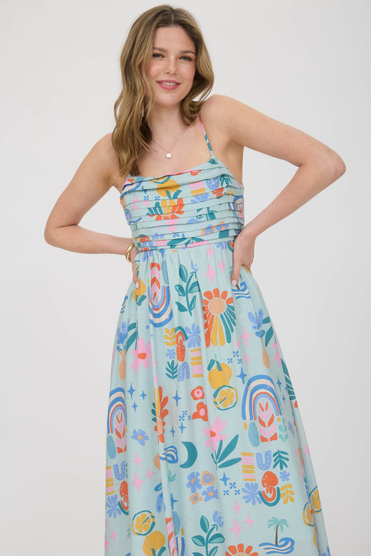 Sunshine Sage Midi Dress