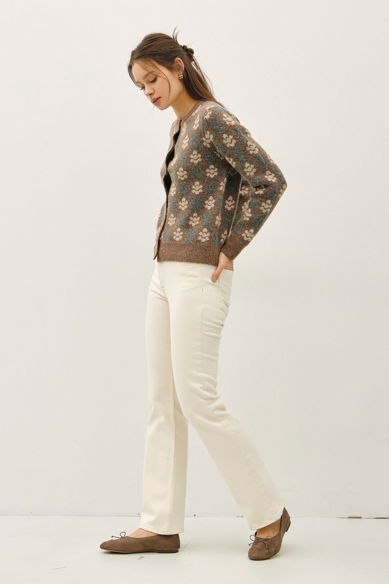 Floral Cardigan Sweater
