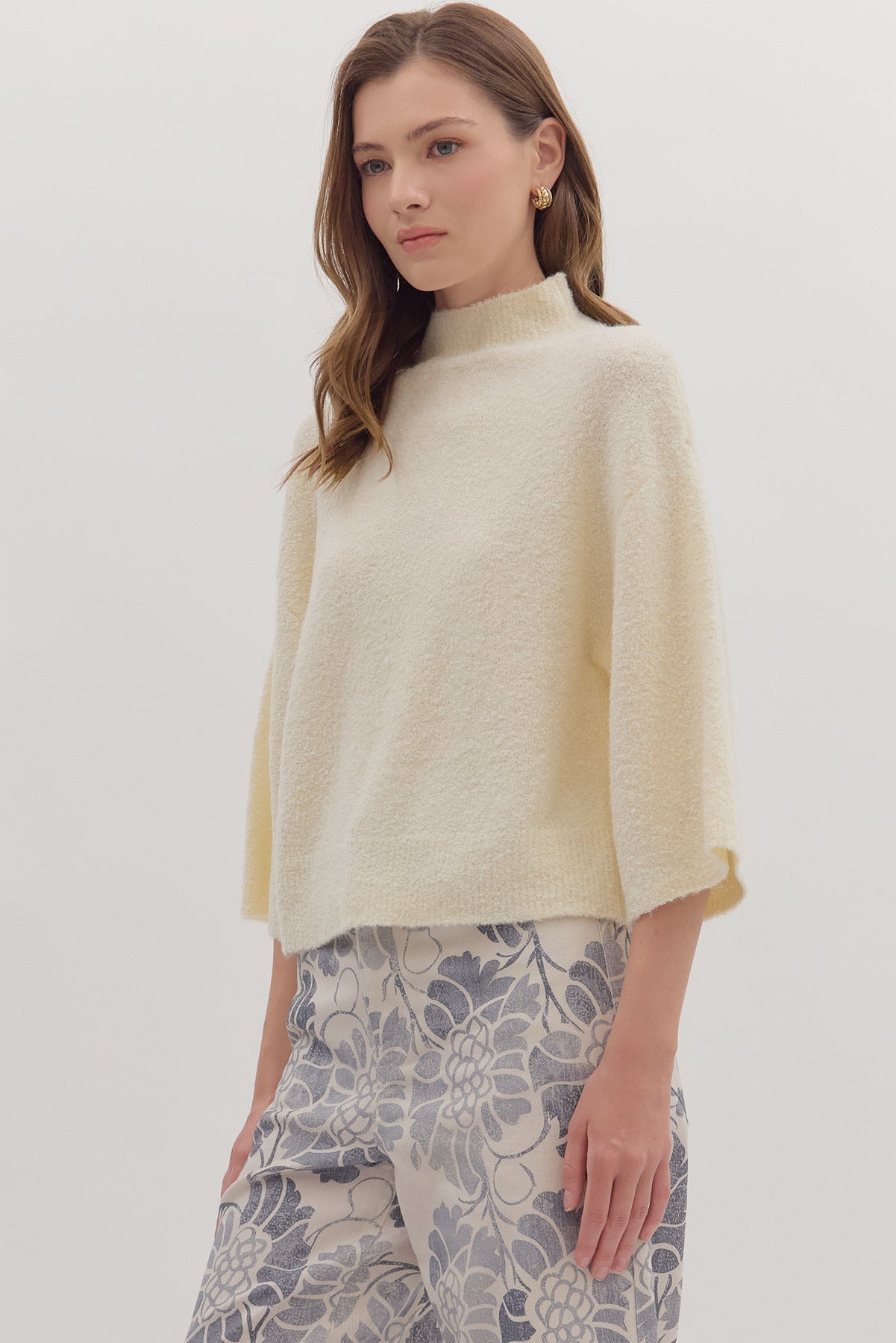 Super Soft 3/4 Sleeve Sweater Top