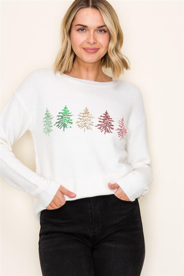 Sequin Christmas Tree Sweater