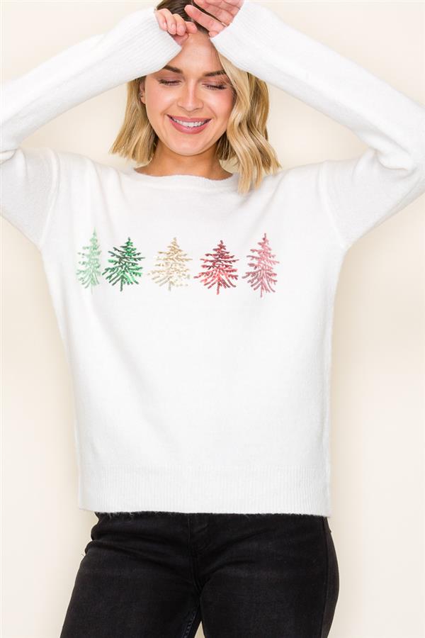 Sequin Christmas Tree Sweater