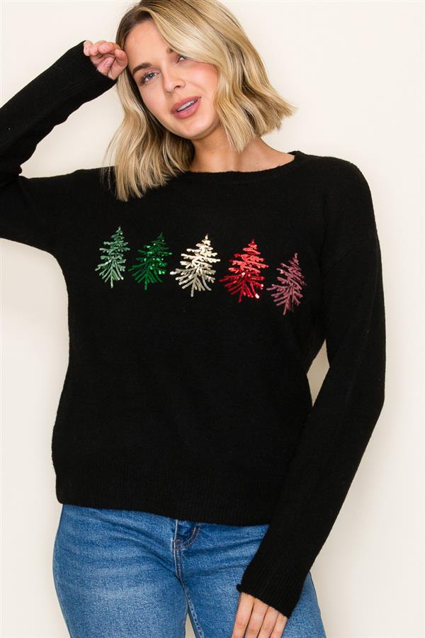 Sequin Christmas Tree Sweater