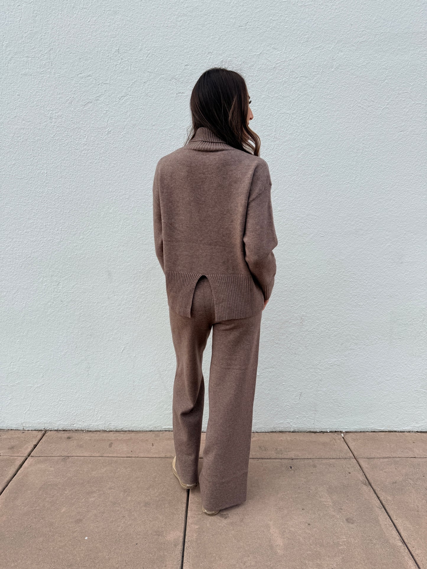 Turtleneck Sweater Lounge Set in Mocha